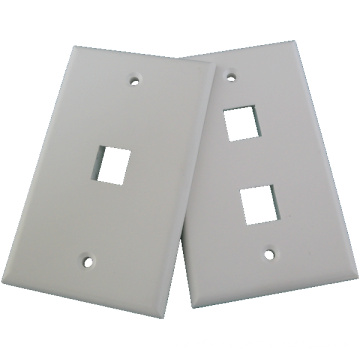 networking telecommunication ABS plastic AMP RJ45 2 port wall plate faceplate 45 degree